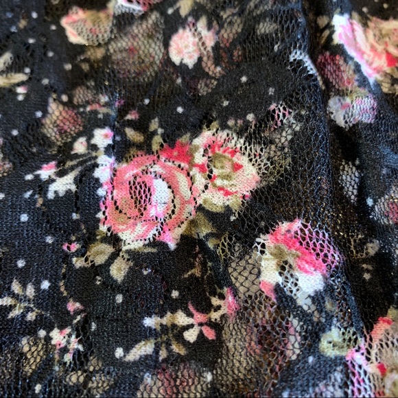 Floral Cottage Core Top Baby Doll Spandex Ties L - Picture 14 of 16